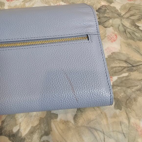 Moncrief London Light Blue Pebble Leather Wallet - Picture 7 of 7
